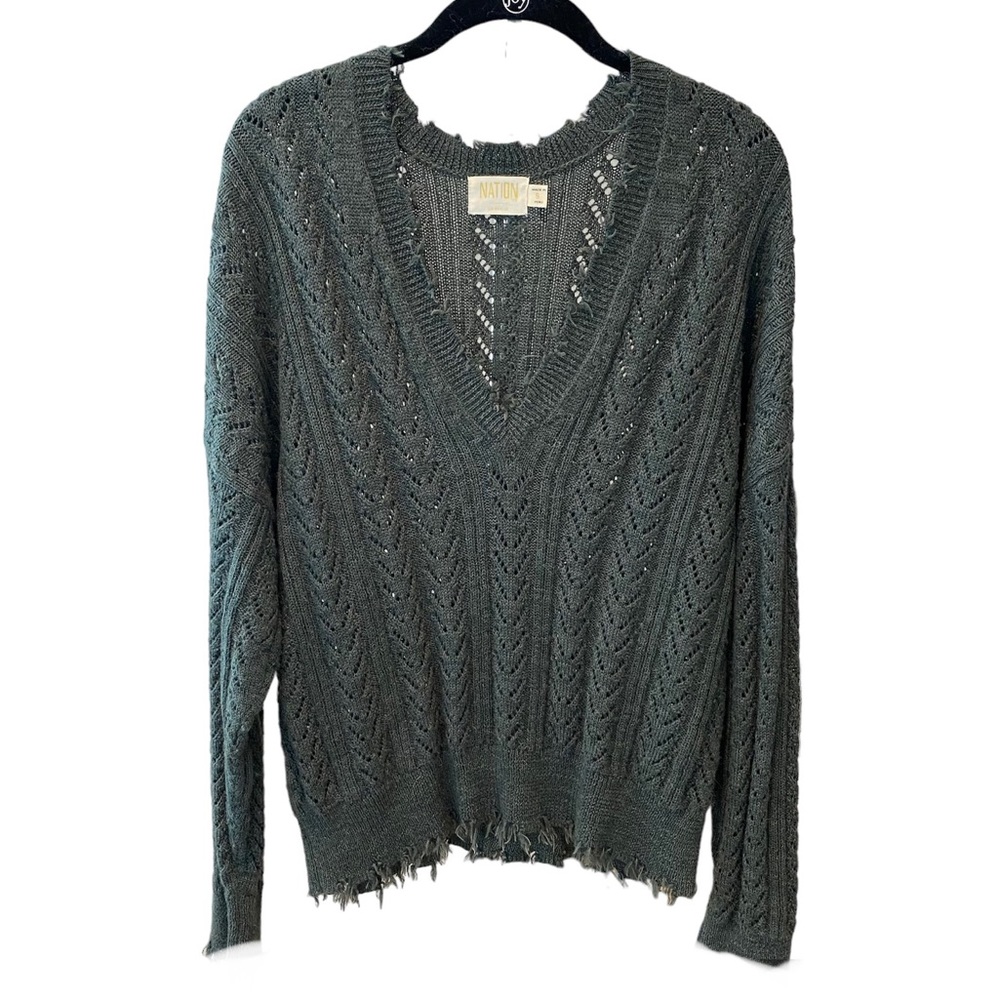 Nation LTD Charcoal V Neck Sweater